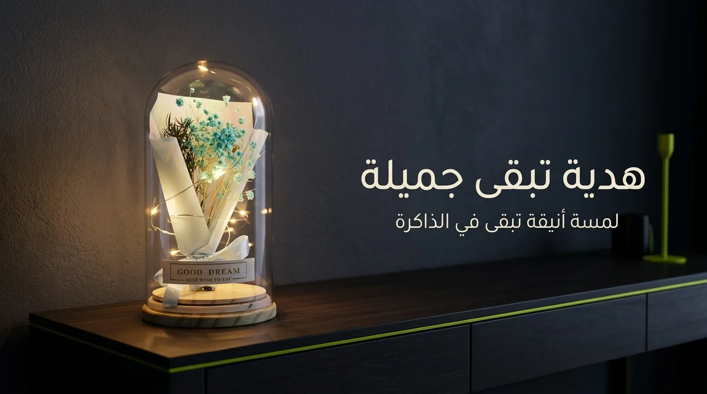 باقة زهور زجاجية كهدية